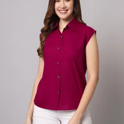 Women Regular Fit Solid Spread Collar Casual Shirt-image-78