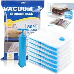 Vacuum Storage Bags for Clothes with Hand Pump – 5-Pack Space Saver Bags Travel Storage Vacuum Bags-image-52