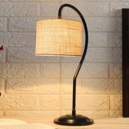 new era White Jute Curvy Table Lamp with Iron Base-picture-26