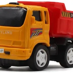 Small size pull back Dumper truck toy yellow and red color with rubber tire toy-28