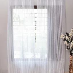 183 cm (6 ft) Tissue Transparent Shower Curtain (Pack Of 2)-16