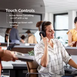 philips TAPH805BK/10 Wireless Headphone with Touch Control, Active Noise Cancellation Bluetooth Headset image 3