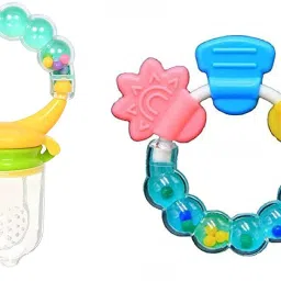 Baby Silicone Rattle fruit Nibbler with Rattle teether for Baby 6-12 Months| Baby Teether 3-6 Months Babies| Teether for 6 to 12 Months Baby ( Pack of 2) Teether-picture-14