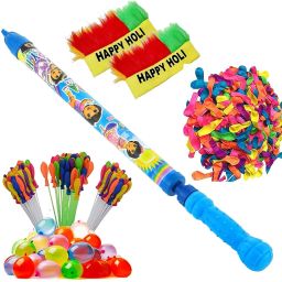 (1 Pichkari +3 Magic Balloon +2 Holi Cap+ 100 Water Balloon)Holi & Pool Party Water Gun-10