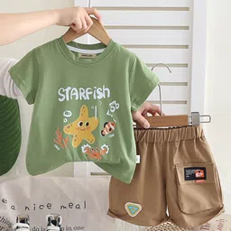 INCLUD Boys Printed Round Neck T-shirt With Shorts-picture-11