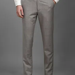 Louis Philippe Men Self Design Slim Fit Formal Trousers-image-28