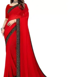 SAADHVI Beads and Stones Pure Georgette Saree-image-82