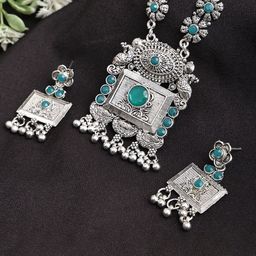Sangria Stone-Studded & Beaded Jewellery Set-image-11