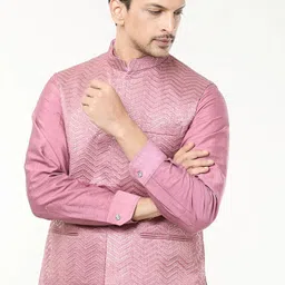 RNG Safawala Men Regular Thread Work Dupion Silk Kurta with Trousers image 4