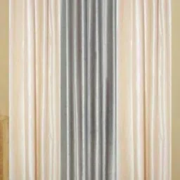 BELLA TRUE Cream & Grey 3 Pieces Ripple Fold Long Door Curtain-22