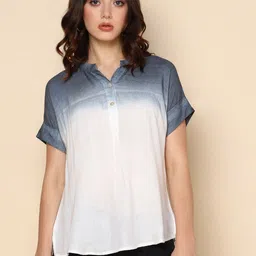 CORSICA Women Tie and Dye Mandarin Collar Top-picture-47
