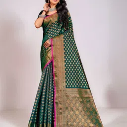 Anouk Rustic Woven Design Zari Banarasi Saree-picture-13
