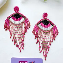 Crunchy Fashion Artificial Beaded Contemporary Drop Earrings-34