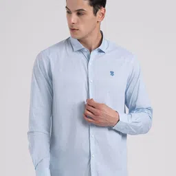 Red Tape Men Stripe Stretched Loose Fit Spread Collar Shirt-image-31