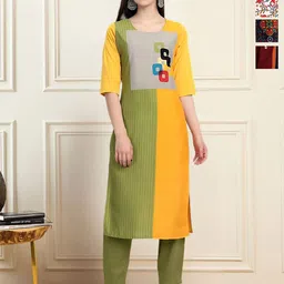 Anouk Rustic Selection Of 4 Floral Motifs Printed Round Neck Straight Kurtas-24