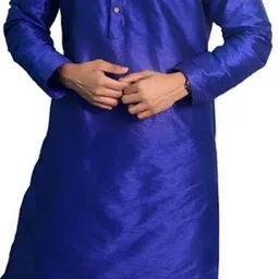 House of Aqss Men Regular Dupion Silk Kurta with Pyjamas image 5