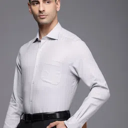 Louis Philippe Classic Textured Self Design Pure Cotton Formal Shirt-image-38