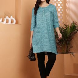 RIG-TIE Women Leheriya Printed Pure Cotton Kurti-18