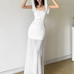 StyleCast x Revolte Off-Shoulder Net Fit & Flare Maxi Dress-picture-14