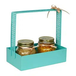 Living With Elan Sea Green Stainless Steel Storage Basket-34