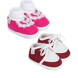 NESKA MODA Pink Cotton Booties-image-55