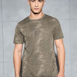 Technosport Abstract Printed Anti Static Slim Fit T-Shirt-image-65