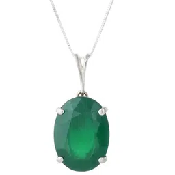 GenZcomplex Unisex Silver-Plated Emerald Panna Studded Circular Shaped Pendants-12