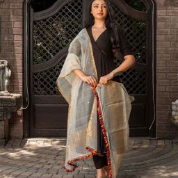 craftroots Woven Design Organza Dupatta with Zari-picture-19