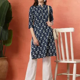 AAYUFAB Women Floral Printed Pure Cotton Kurta-picture-24