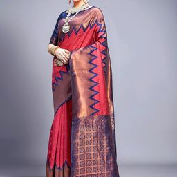 Mitera Women Woven Design Zari Art Silk Kanjeevaram Saree-picture-28