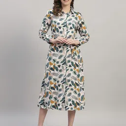SHAHVEER CREATION Women Floral Printed A-Line Midi Dress with Belt-image-8