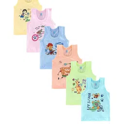 DESNUDA Boys Pack of 6 Printed Cotton Vest-picture-44