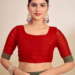 Anouk Rustic Zari Pure Chiffon Saree image 5