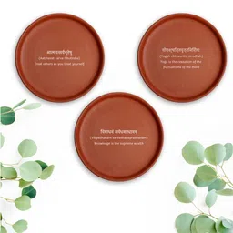 Sanskrit Quotes Set of 3 Terracotta Wall Plates-image-44