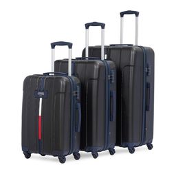 Tommy Hilfiger Set Of 3 Textured Hard-Sided Large ,Medium and Cabin Trolly Bags-4