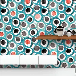 ArtzFolio Printed UV-Resistant Anti-Bacterial Watercolor Circle And Dots Peel & Stick Wallpaper-image-85