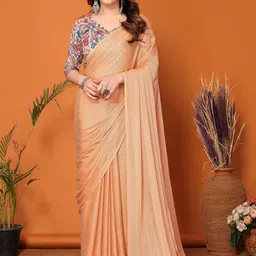 VISHNU CREATIONS Striped Saree With Blouse Piece-image-30