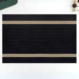 YELONA  Black & Beige 8 Pieces Patterned Rectangular Table Placemats image 1