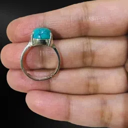 GenZcomplex Silver-Plated Brass Turquoise Finger Ring-image-40