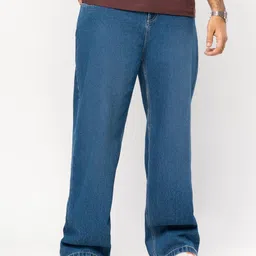 FREAKINS Men Blue Fish Cut Men's Straight Jeans-image-88