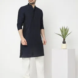 Ethnicity Mandarin Collar Long Sleeves Thread Work Kurta-image-6