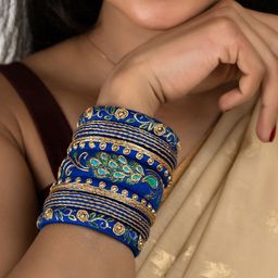 Taasha Craft Set Of 7 Cotton Threads Handcrafted Bangle image 4