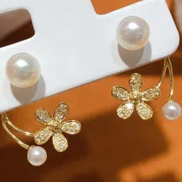 ONUYX Floral Ear Cuff Earrings-25