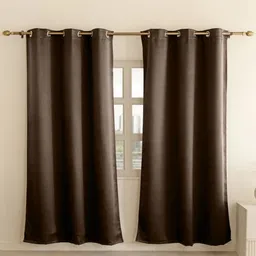 THE LINEN COMPANY Brown Set of 2 Black Out Door Curtain-image-76