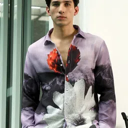 Campus Sutra Men Comfort Fit Floral Printed Spread Collar Casual Shirt-picture-40
