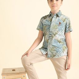 U.S. Polo Assn. Kids Boys Classic Regular Fit Floral Printed Cotton Casual Shirt-picture-27