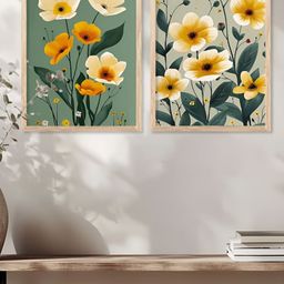 Kotart Brown And Orange 2 Piece Wood Abstract Wall Paintings-picture-30