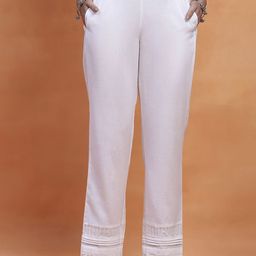 House of Chikankari Women Relaxed Straight Fit Trousers-image-93