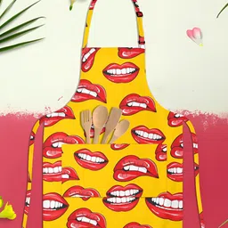 ArtzFolio Yellow & Red Printed Cotton Aprons-1