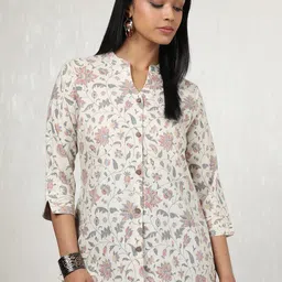 Soch Linen Mandarin Collar Printed Tunic-picture-3